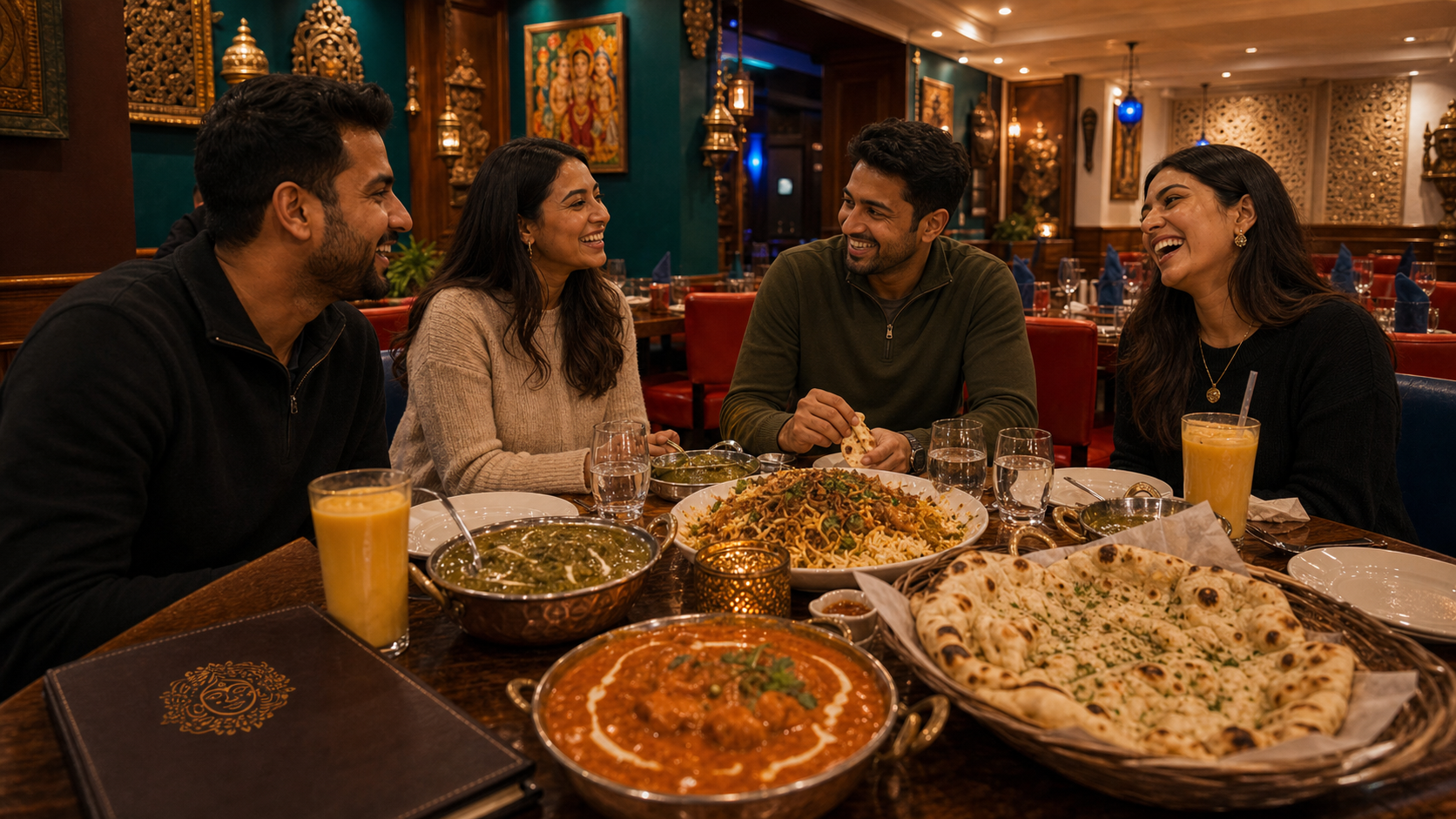 Salle indienne et service du soir.